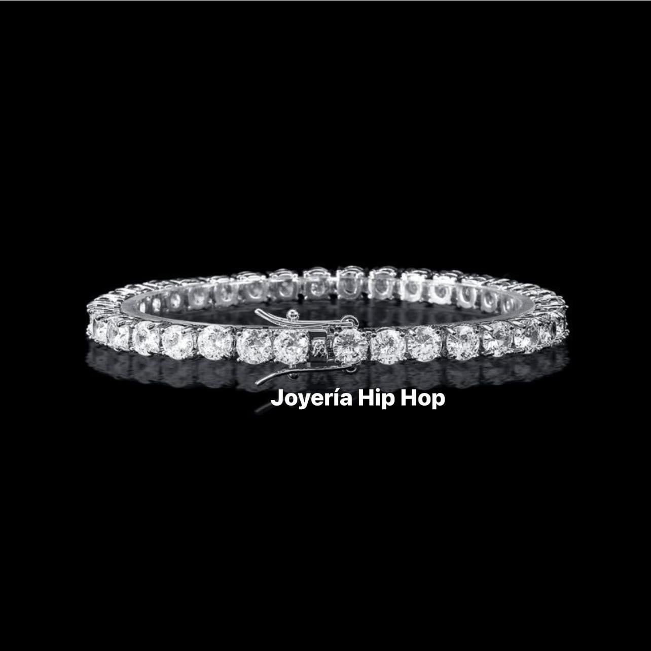 Pulsera Tennis Plateada Diamantada