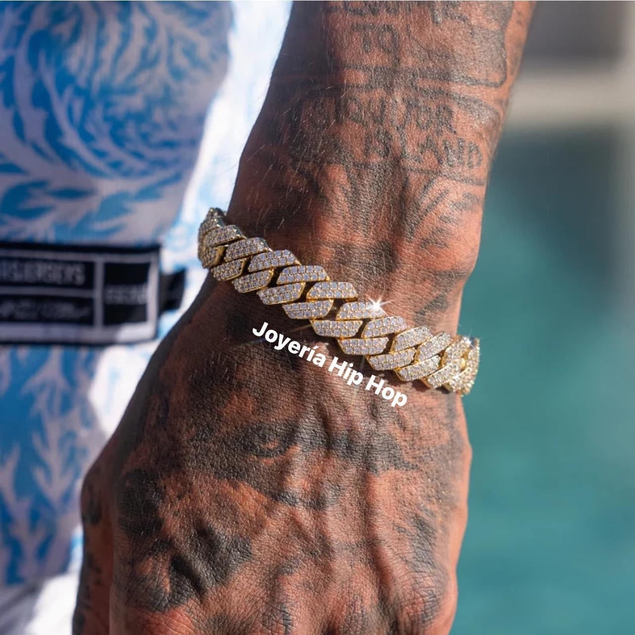 Pulsera Zig Zag Dorada Diamantada