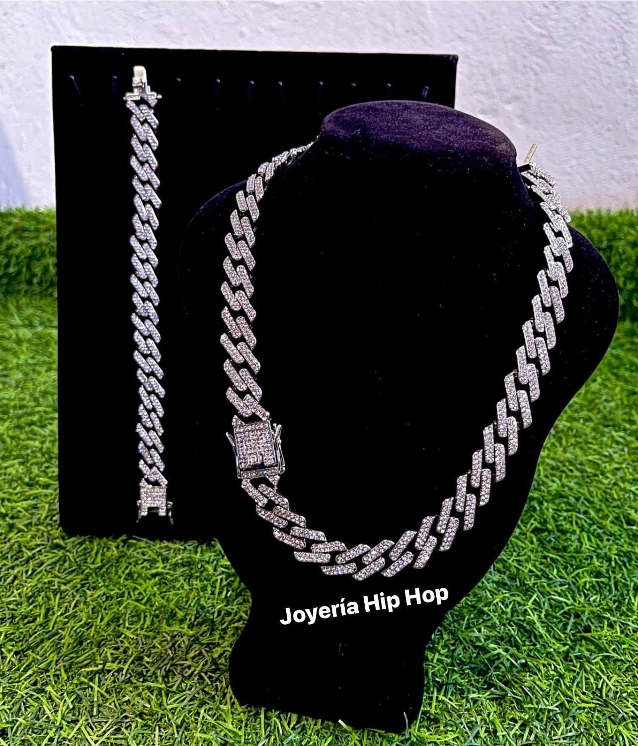 Combo Zig Zag Diamantado Plateado