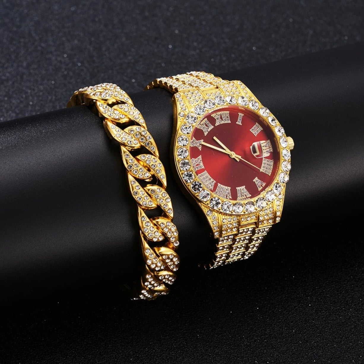 Combo Reloj Cadena y Pulsera