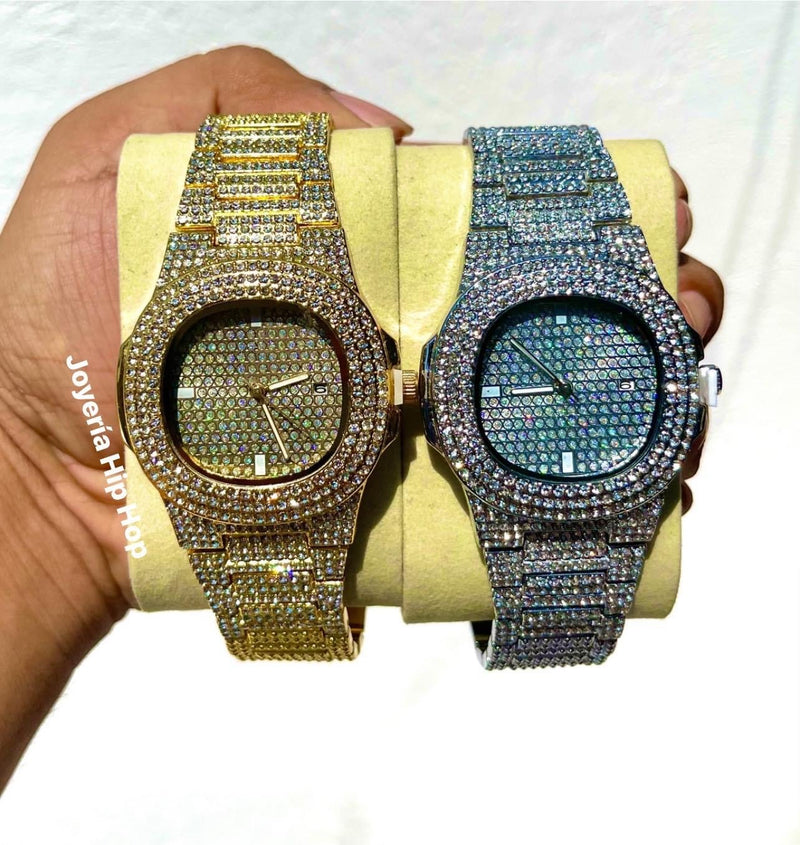 Reloj Diamantado Plateado