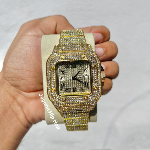 Reloj Diamantado N Dorado