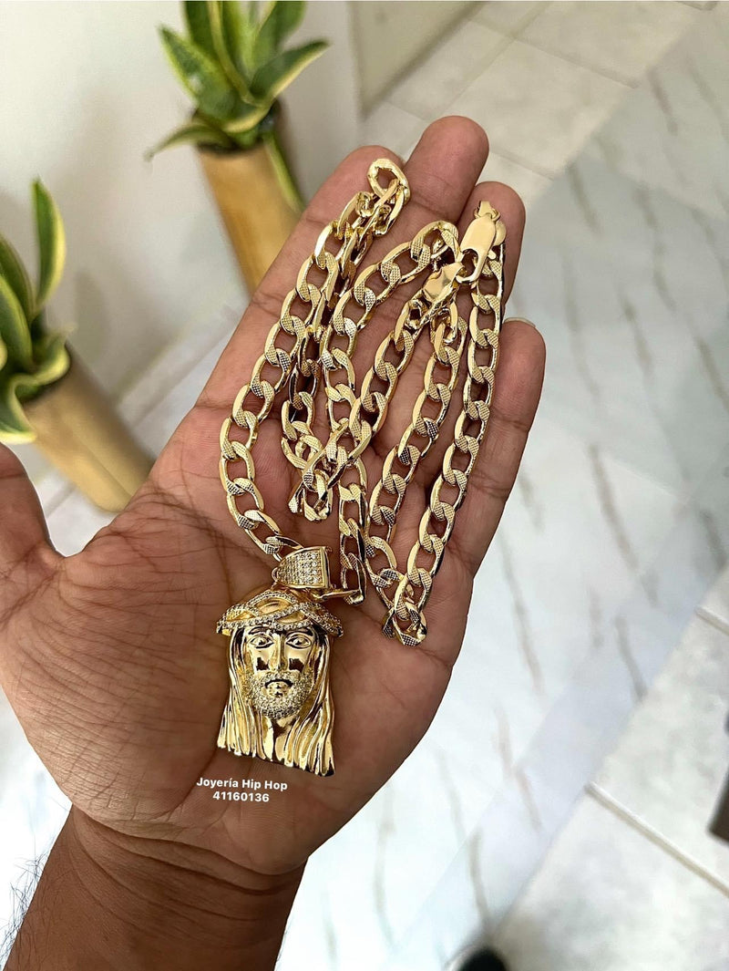 Cristo Premium Dorado con Cadena 14k