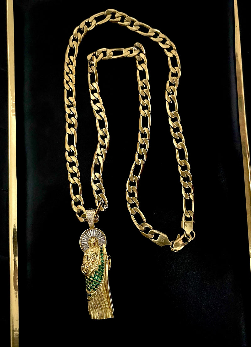 San Judas Premium Dorado con Cadena 14k