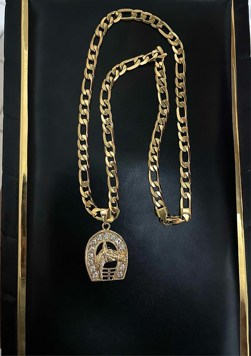 Herradura Dorada con Cadena 14k