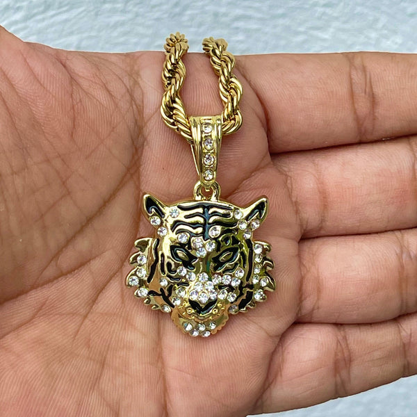 Dije Tigre Dorado con Cadena