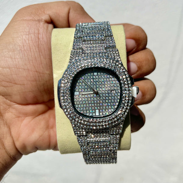 Reloj Diamantado Plateado